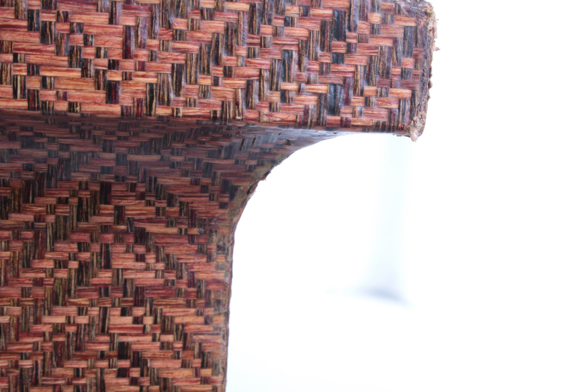 Harrison Van Horn Raffia and Brass Rectangle Coffee Table,1970 detail ronding rand