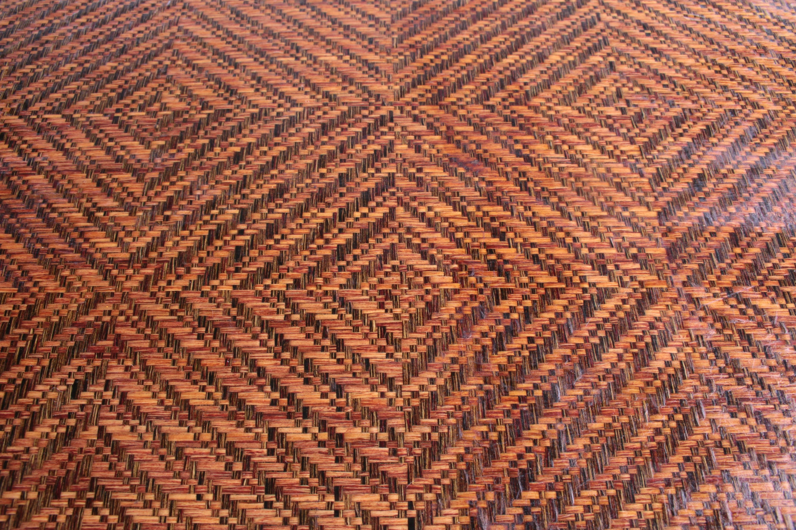 Harrison Van Horn Raffia and Brass Rectangle Coffee Table,1970 detail tafelblad