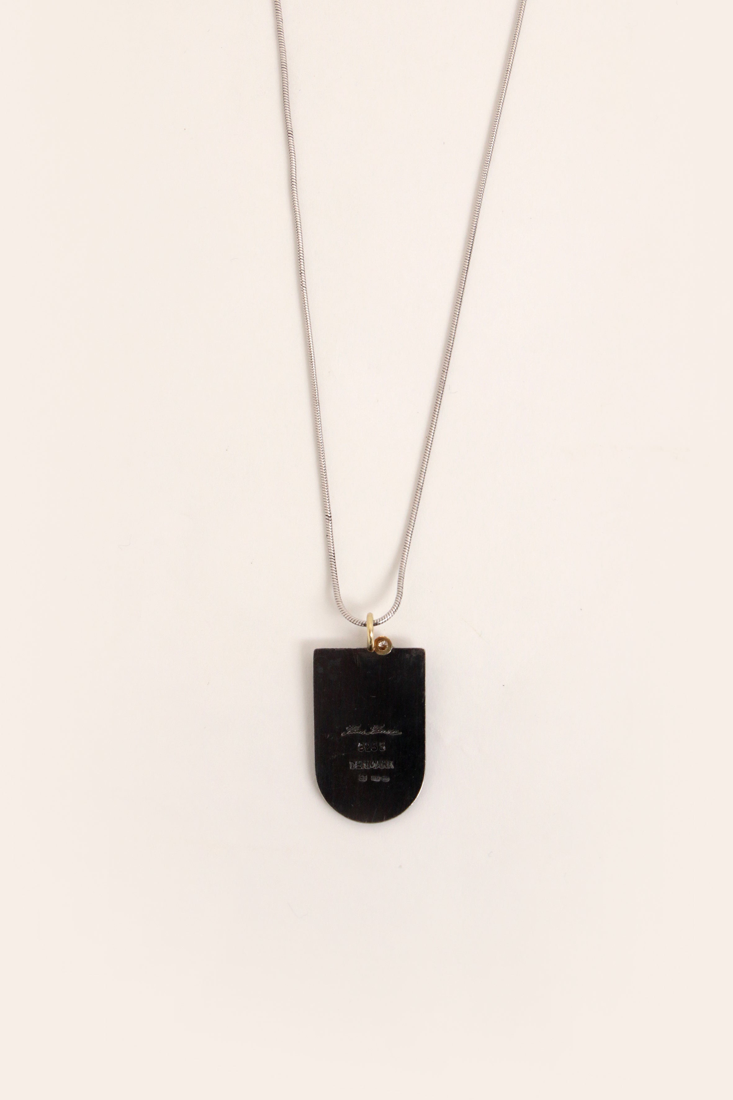 Vintage Hans Hanssen ketting Zilver, 14k goud met diamant