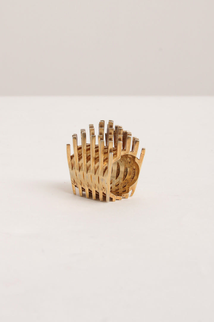 Design ring van goud verguld zilver jaren70