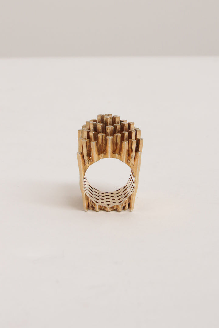 Design ring van goud verguld zilver jaren70