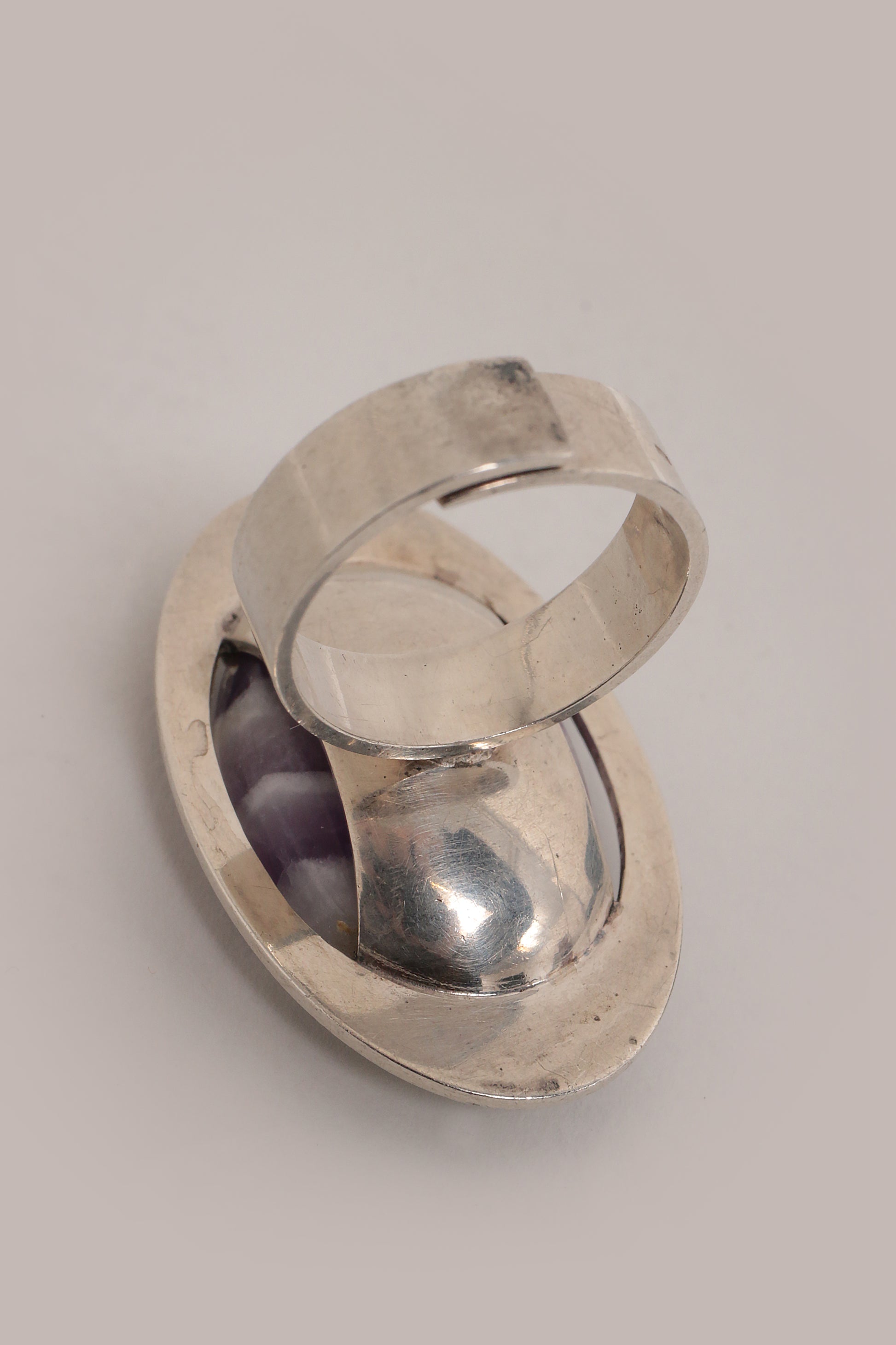 Zilveren ring Design van Elis Kauppi Kupittaan Kulta met Amethist,1970