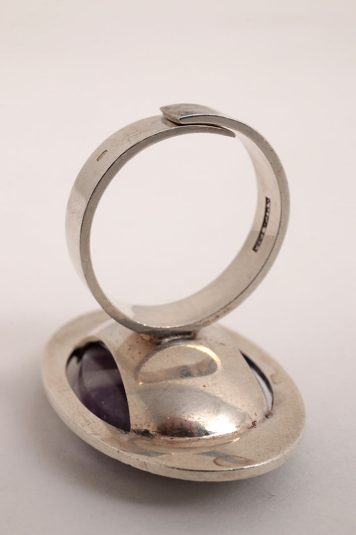 Zilveren ring Design van Elis Kauppi Kupittaan Kulta met Amethist,1970