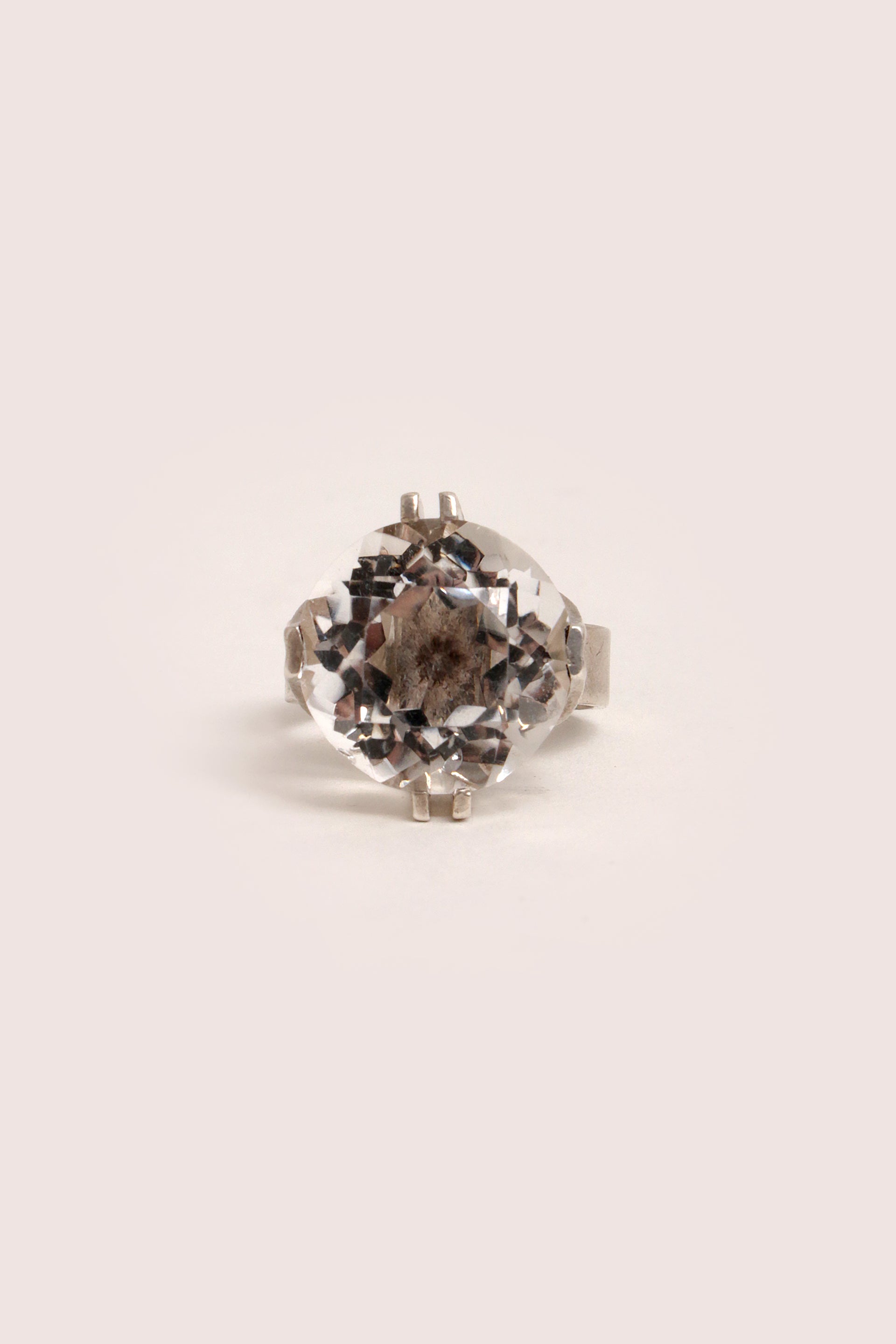 Silver Ring with Rock Crystal – Design by Elis Kauppi, Finland, 1975