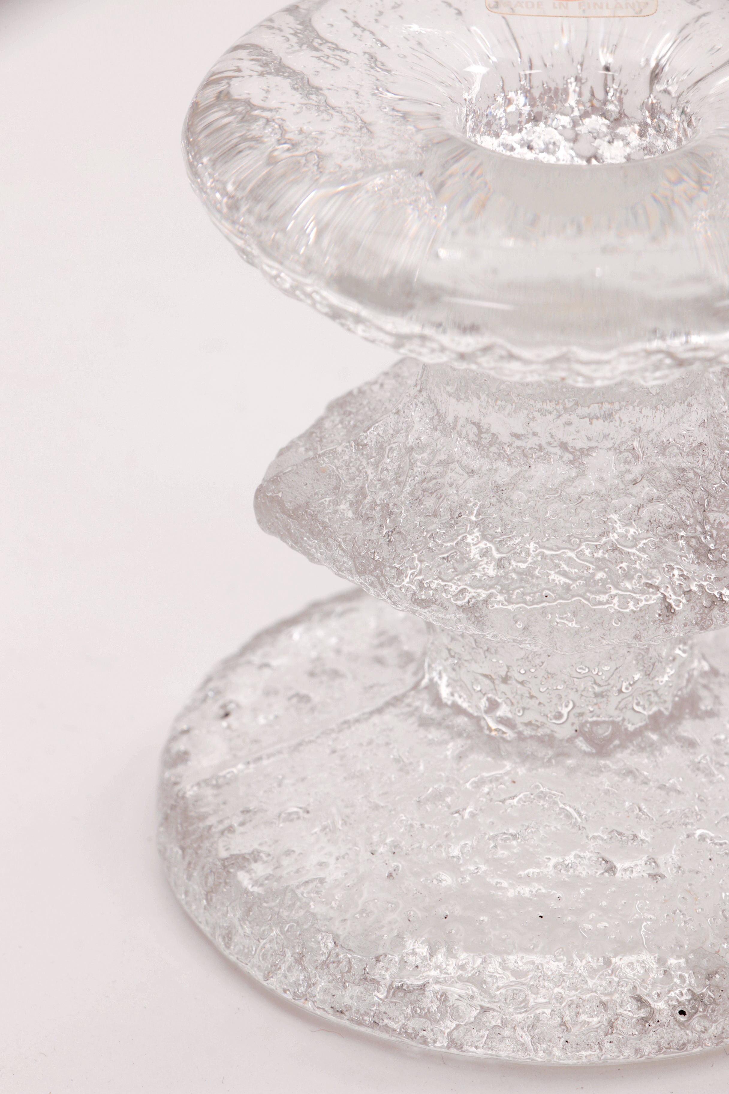 Kandelaar Design van Timo Sarpaneva Iittala glas,1960 Finland