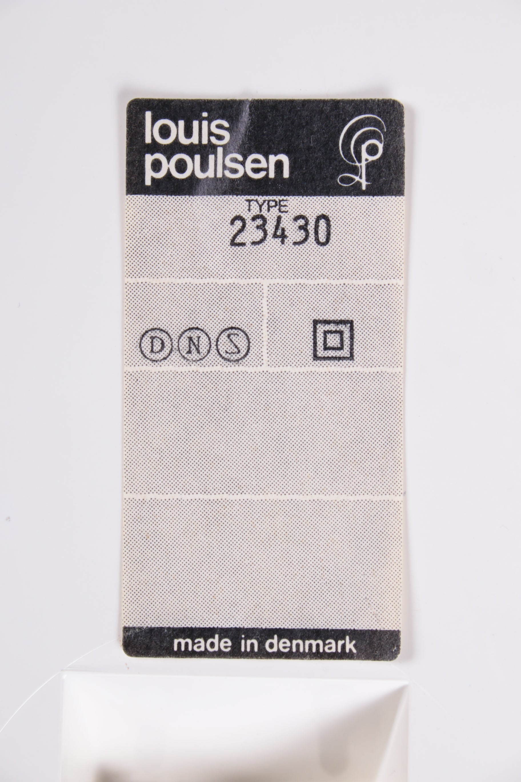 Panthella Tafellamp van Verner Panton voor Louis Poulsen, 1970 merkje op sticker