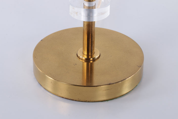 Regency Messing Plexiglas Tafellamp Lucite Brass 1970S Lamp.