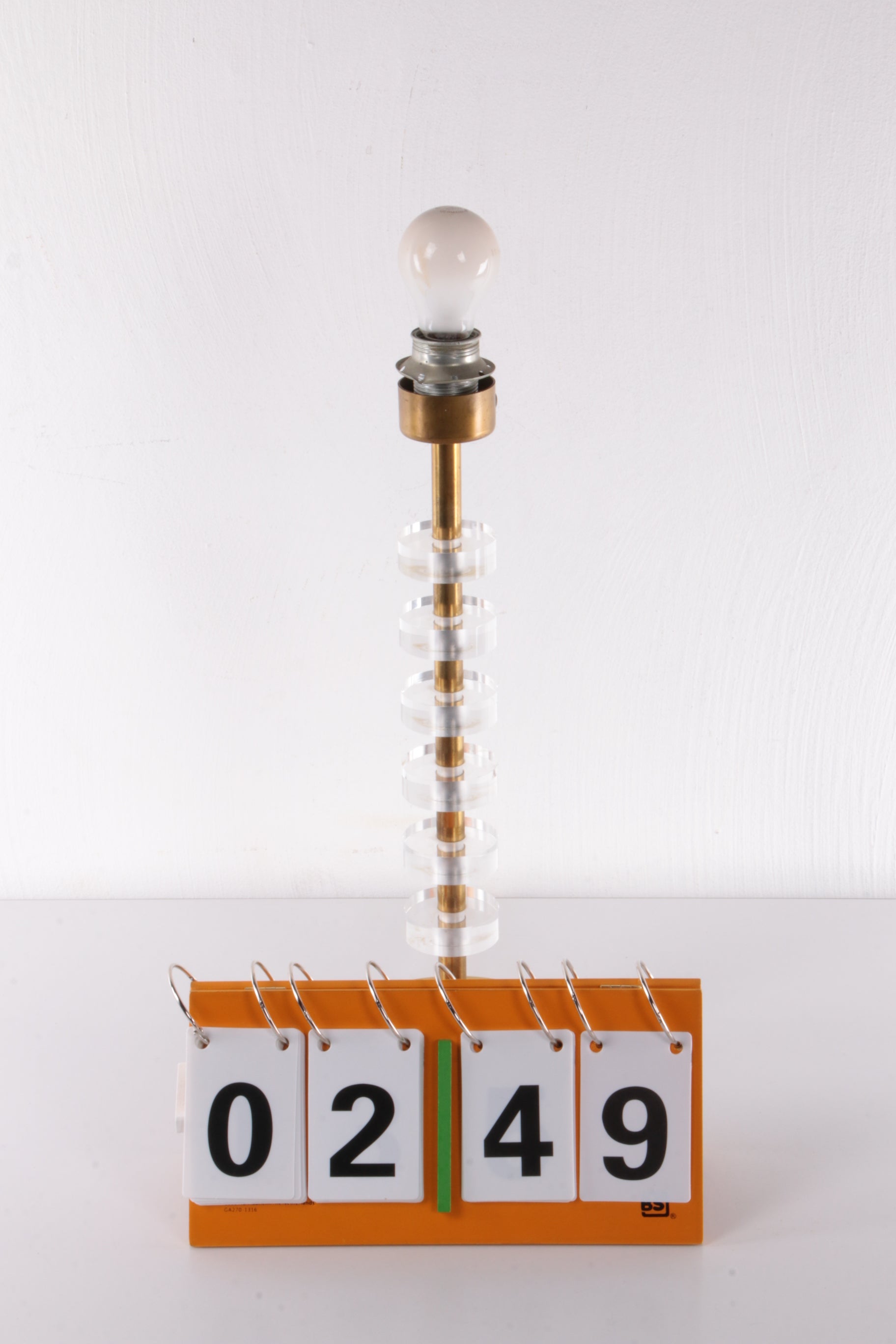 Regency Messing Plexiglas Tafellamp Lucite Brass 1970S Lamp.