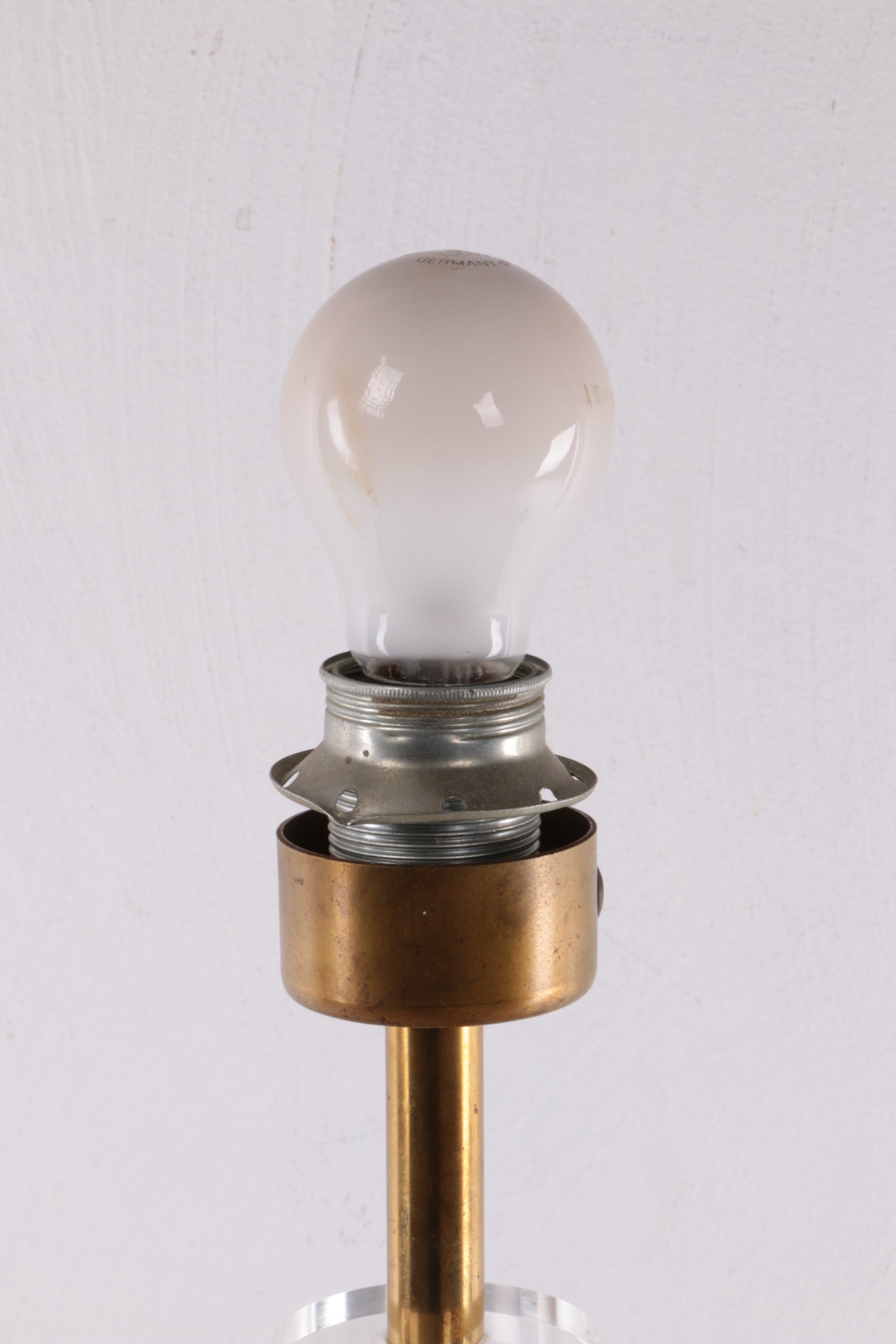 Regency Messing Plexiglas Tafellamp Lucite Brass 1970S Lamp.