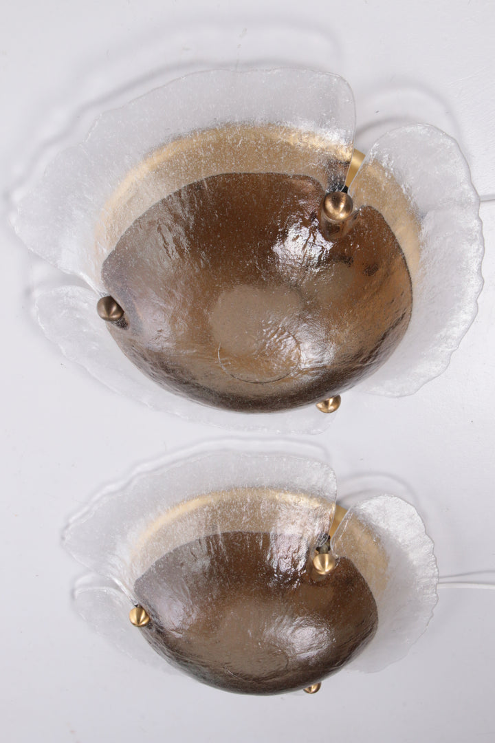 Set of 2 Two-Tone Flush Mount Ceiling Lights by Peill and Putzler, 1970s