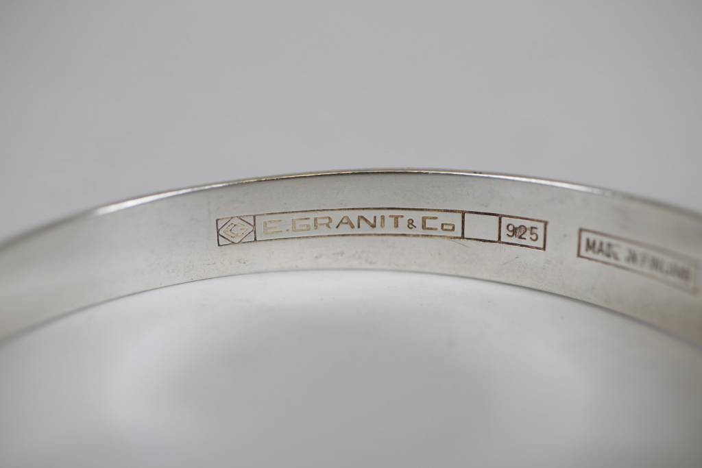 Zilveren armband Fins Erik Granit & Co detail binnenkant