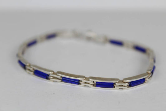 Zilveren armband blauwenstenen 'Berfu' voorkant