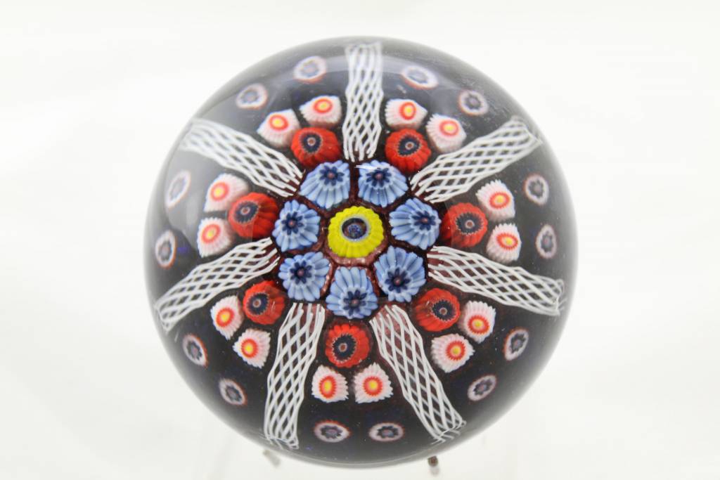 Paperweight Millefiori Murano 1960 bovenkant