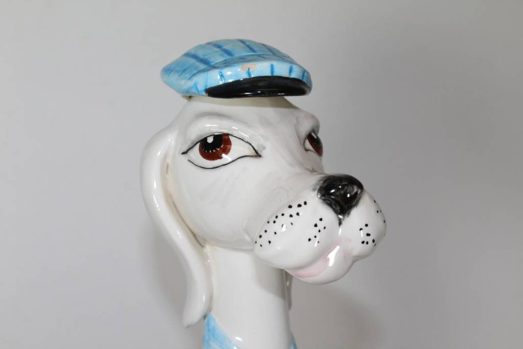 Vintage Hond Keramiek detail hoofd