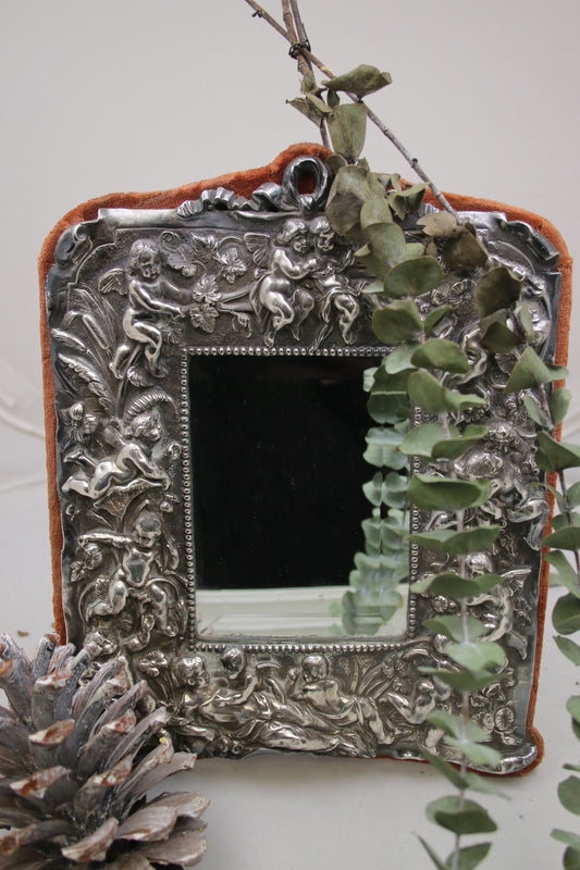 Zilveren Spiegel Met Engeltjes Sterling Zilver sfeerfoto