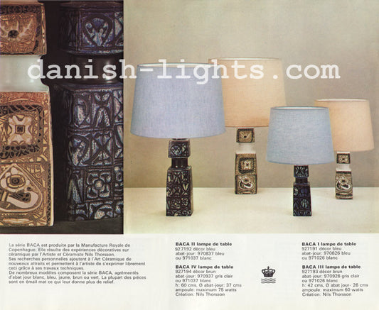 Blauwe Nils Thorsson tafellamp voor Royal Copenhagen/Fog & Mørup, jaren 70