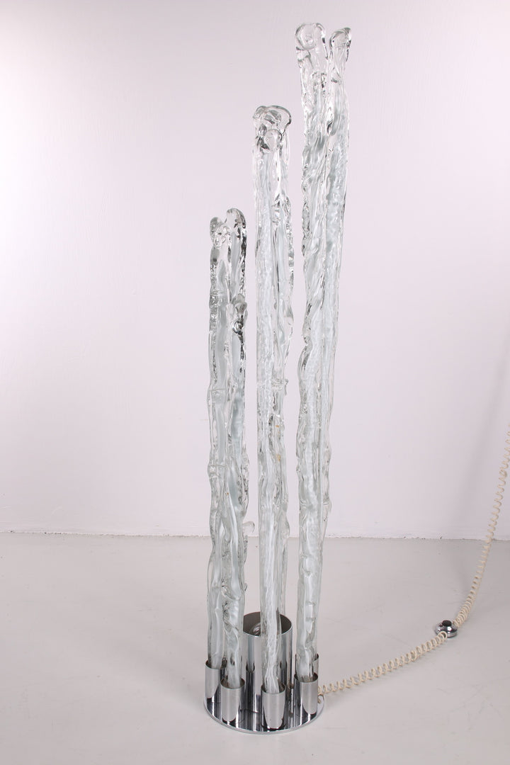 Ijs Vloerlamp Excalibur Design by Ettore Gino Poli gemaakt in Murano voorkant