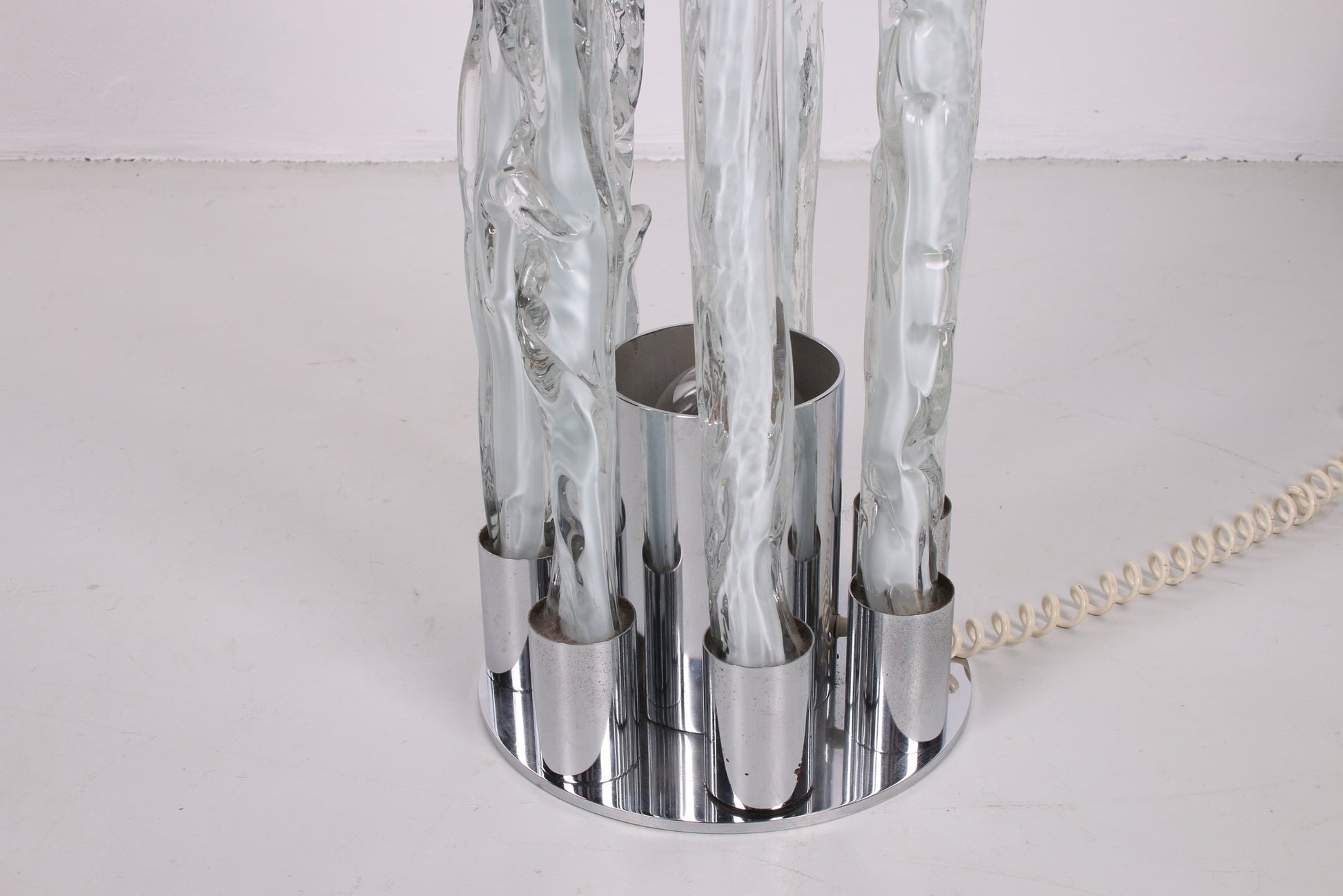 Ijs Vloerlamp Excalibur Design by Ettore Gino Poli gemaakt in Murano detail voetstuk