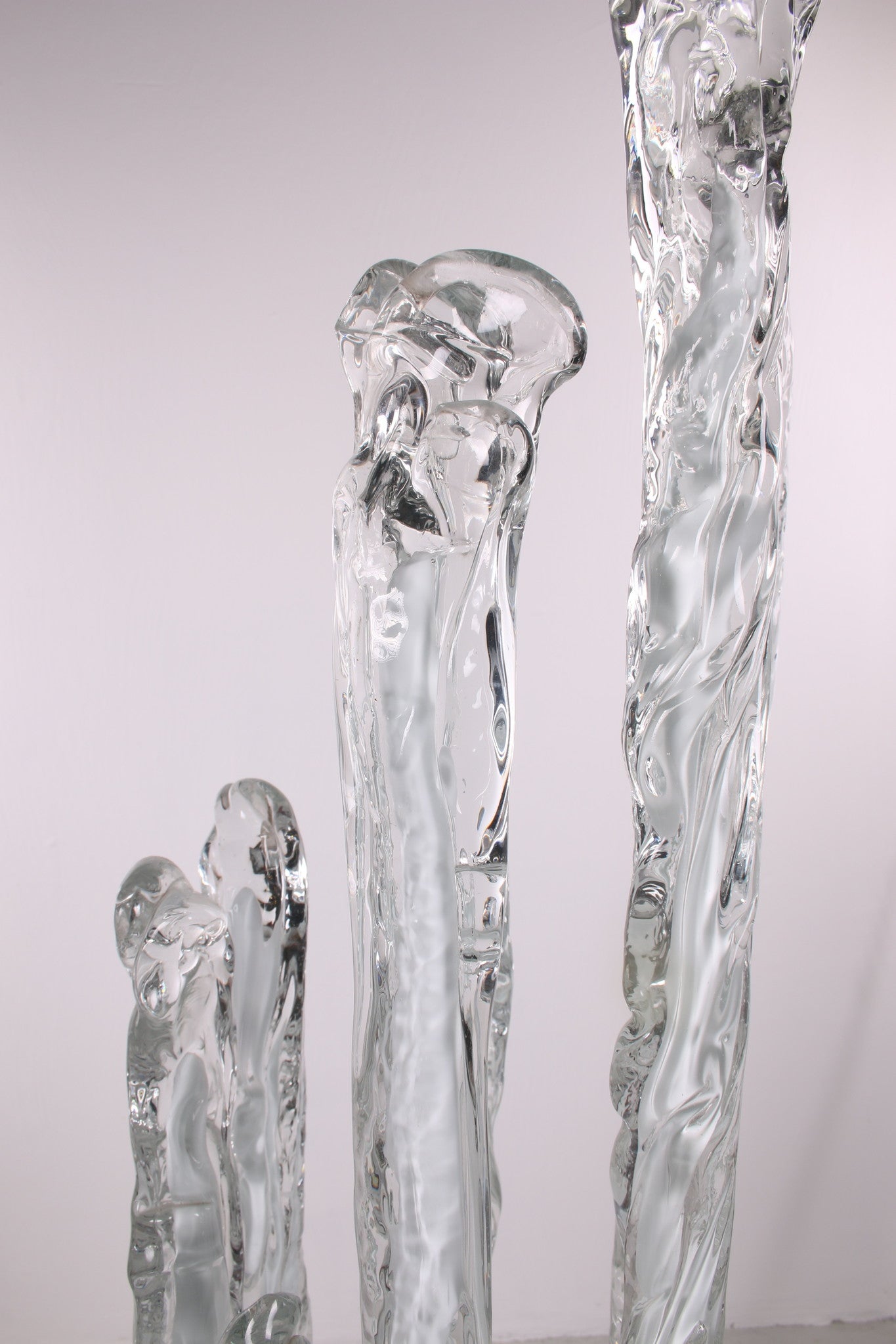 Ijs Vloerlamp Excalibur Design by Ettore Gino Poli gemaakt in Murano detail glas