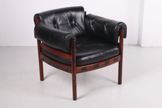 Sven Ellekaer for Coja black leather armchair 1970s