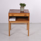 Swedish design bedside tables set with drawer and wooden handles