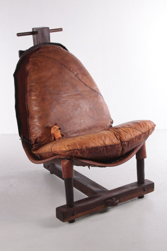 Brazilian Patched Leather Lounge Chair,1960s sfeerfoto