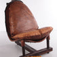 Brazilian Patched Leather Lounge Chair,1960s voorkant