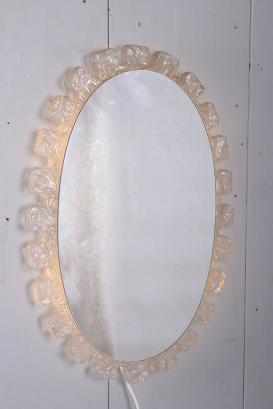 Large Oval Wall Mirror from Hillebrand Germany 1960s