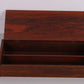 Massieve Pallisander houten tafel box Sigarenbox met vakken mooi afgewerkt 60 jaren voorkant deksel open