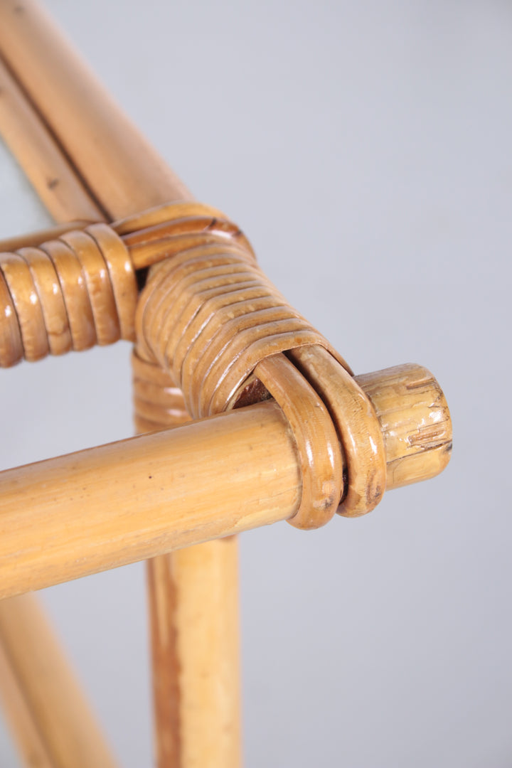 Vintage Bamboe Trolley en serveerwagen jaren60 detail rand boven