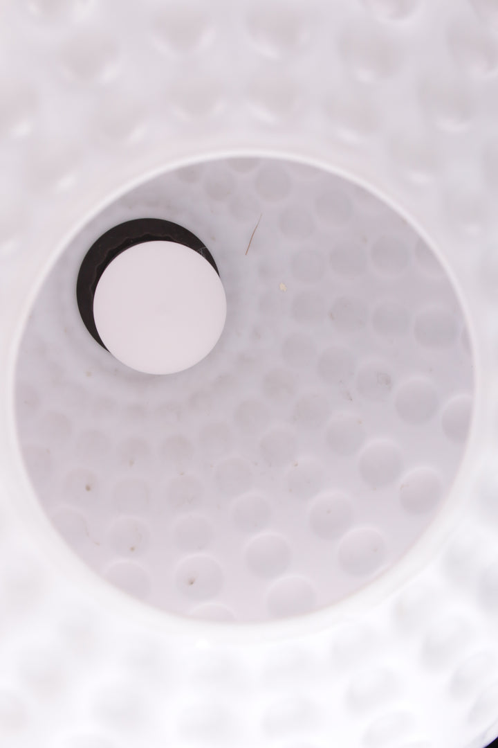 Vintage melkglas hanglamp binnenkant