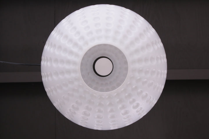 Vintage melkglas hanglamp binnenkant