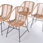 Vintage Bamboe Design stoel jaren60 Dirk van Sliedrecht Style.Set van 4 voorkant