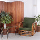 Vintage rotan bamboe lounge fauteuil Paul Frankl sfeerfoto