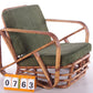 Vintage rotan bamboe lounge fauteuil Paul Frankl nummer foto
