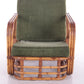 Vintage rotan bamboe lounge fauteuil Paul Frankl voorkant