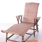 Spaanse bamboe en rieten opklapbare loungestoel uit de jaren 60 voorkant