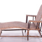 Spaanse bamboe en rieten opklapbare loungestoel uit de jaren 60 zijkant