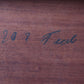 Vintage Deens design nesting tables mimiset bijzettafels van teak hout detail letters