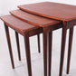 Vintage Deens design nesting tables mimiset bijzettafels van teak hout zijkant set