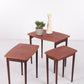 Vintage Deens design nesting tables mimiset bijzettafels van teak hout sfeerfoto