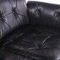 Vintage black leather 2 seater sofa by Sven Ellekaer for Coja, Sweden 1960s detail kussens