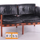Vintage black leather 2 seater sofa by Sven Ellekaer for Coja, Sweden 1960s voorkant