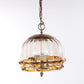 Hollywood Regency Hanglamp met Murano glas,Fischer Leuchten 70s voorkant licht uit