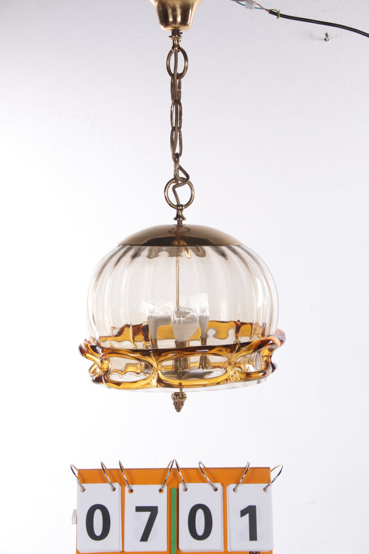 Hollywood Regency Hanglamp met Murano glas,Fischer Leuchten 70s voorkant