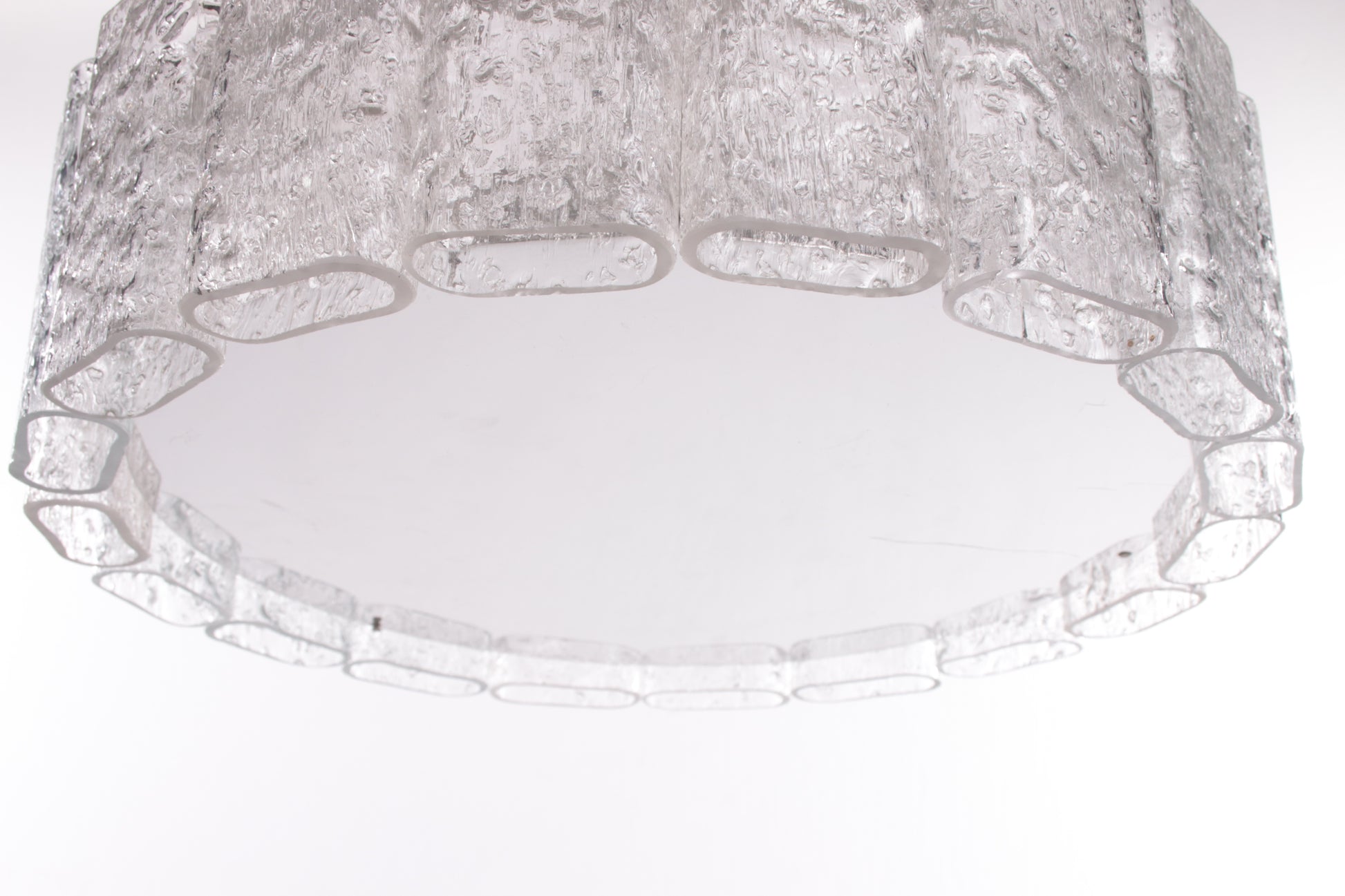 Mid-Century Ice Glass Pendant from Doria Leuchten