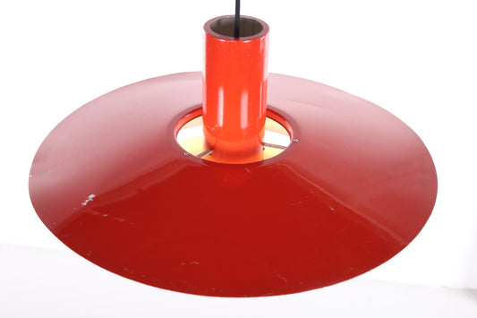 Deens Design Rode Metalen Hanglamp bovenkant