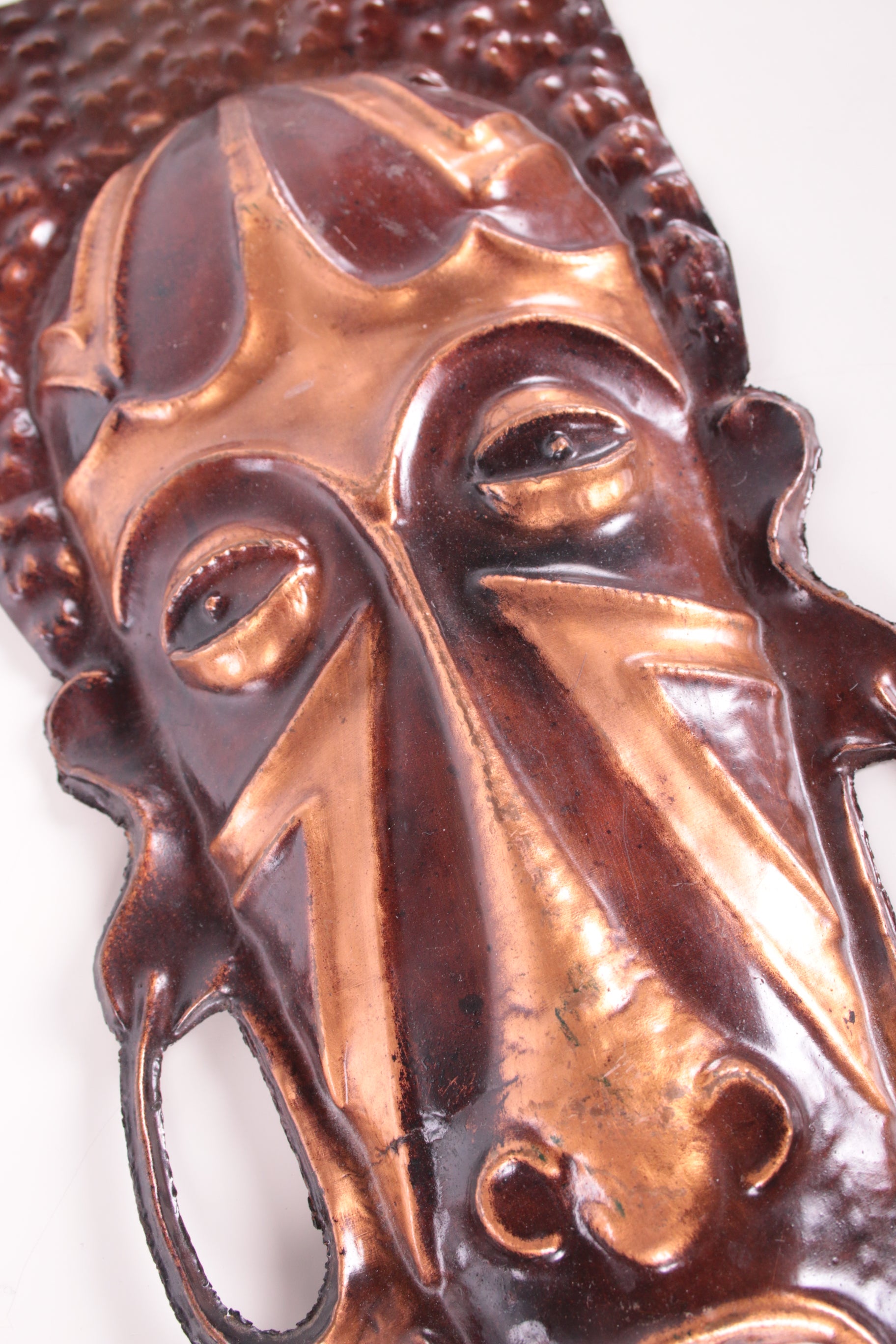Set Vintage koperen maskers detail gezicht