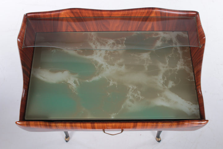 Mid-Century Moderne set Nachtkastjes van Paolo Buffa italie jaren 50 bovenkant