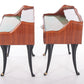 Mid-Century Moderne set Nachtkastjes van Paolo Buffa italie jaren 50 zijkant